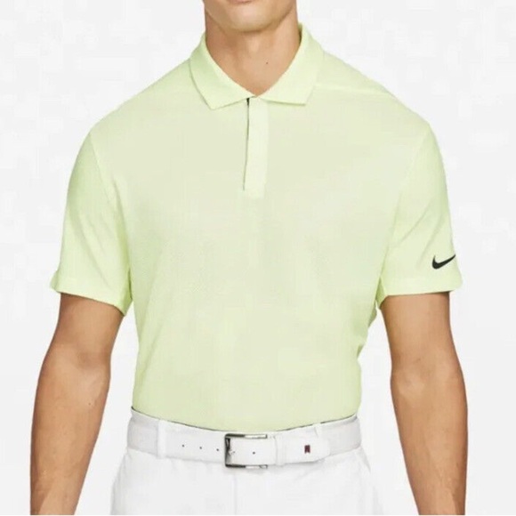 Nike Tiger Woods TW Dri-Fit ADV Golf Polo Shirt DA2995-101 Mens small Yellow - Picture 1 of 16